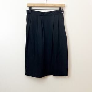 Vintage Argenti Silk Black Embossed Skirt Size 2